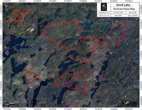 Ford Lake property mineral dispositions map