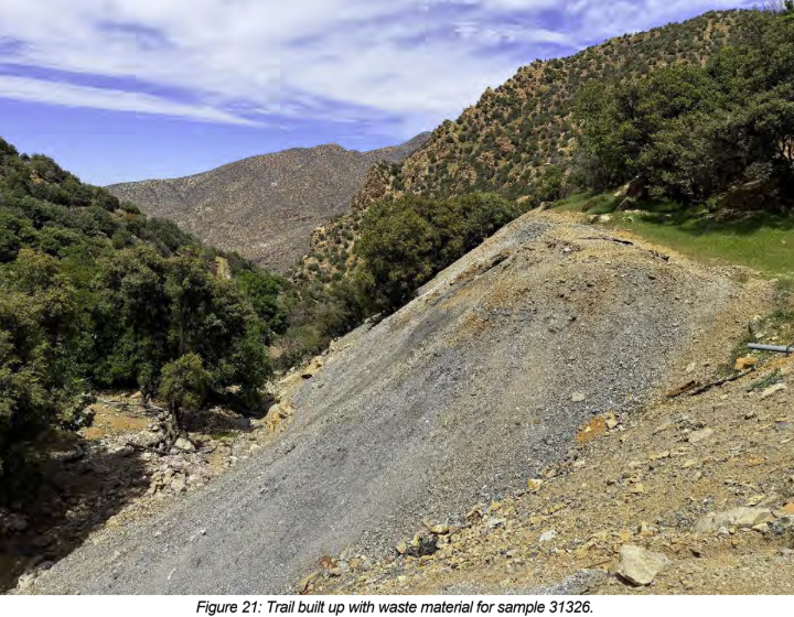 Goundafa mine site geochemical sampling results, Morocco