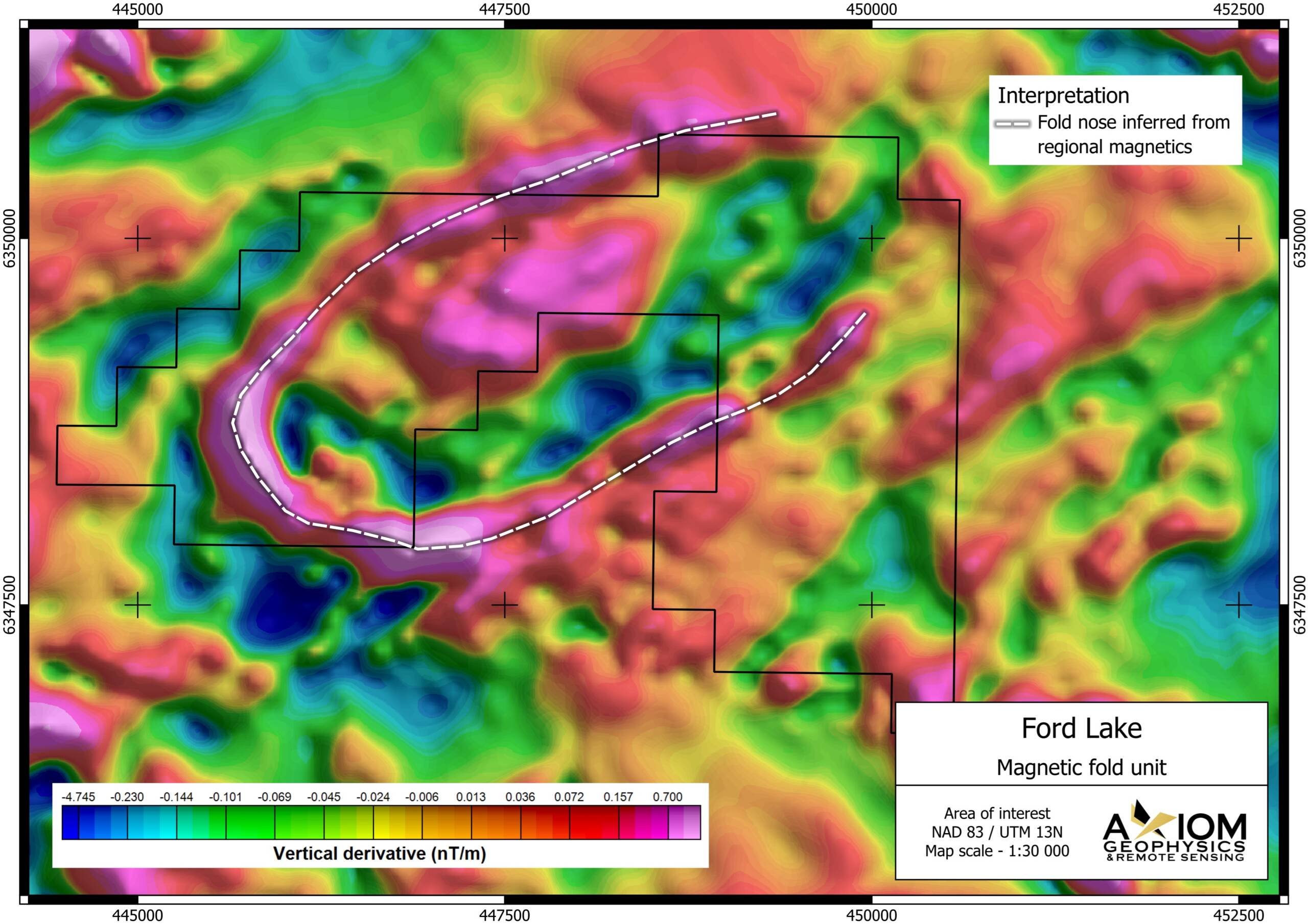 Ford Lake magnetic unit interpretation map